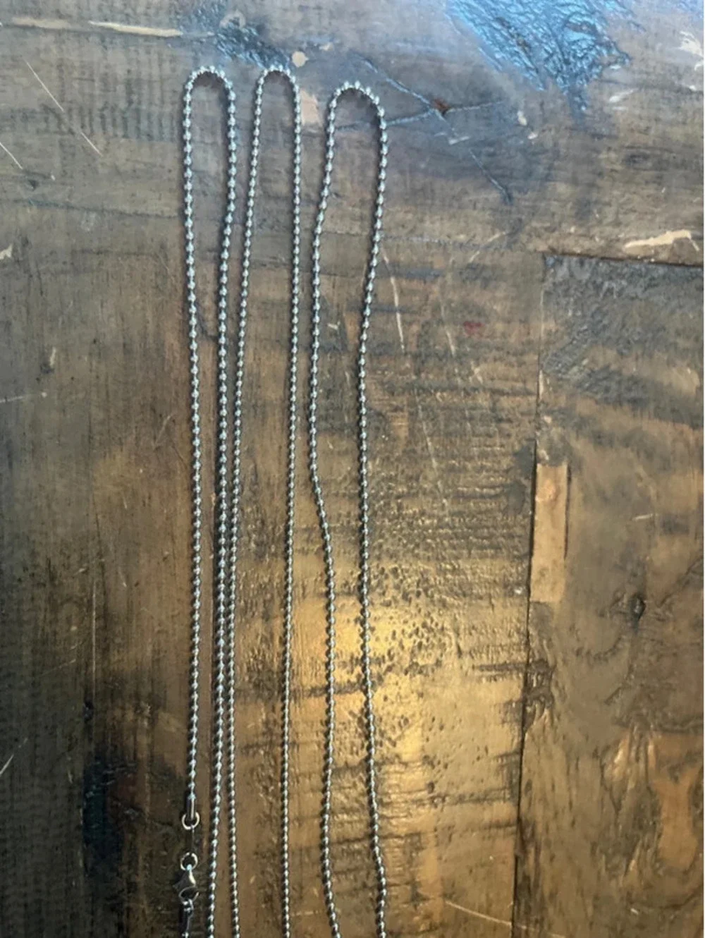 Set of 3 Classic 24-Inch Stainless Steel Ball Chain Necklaces - Unisex